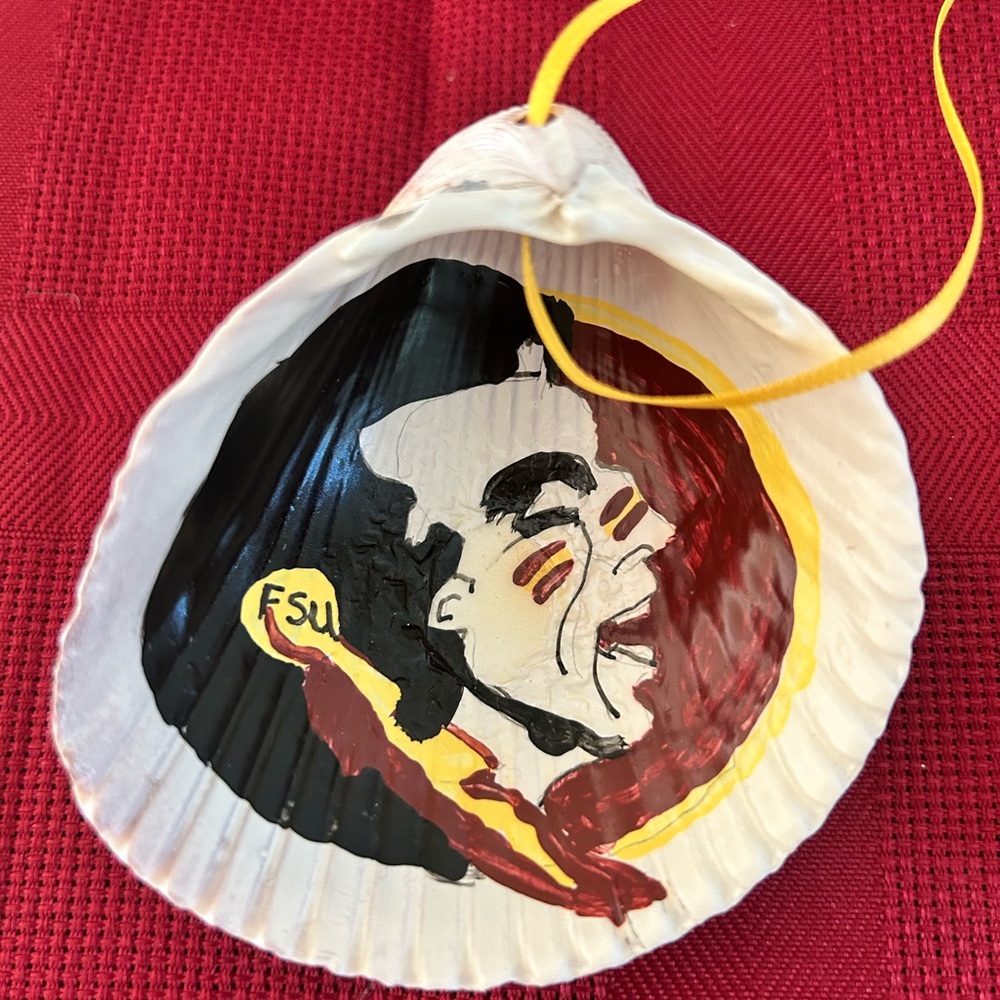 Florida State Seminoles Hand Crafted Shell Ornament Set # 1